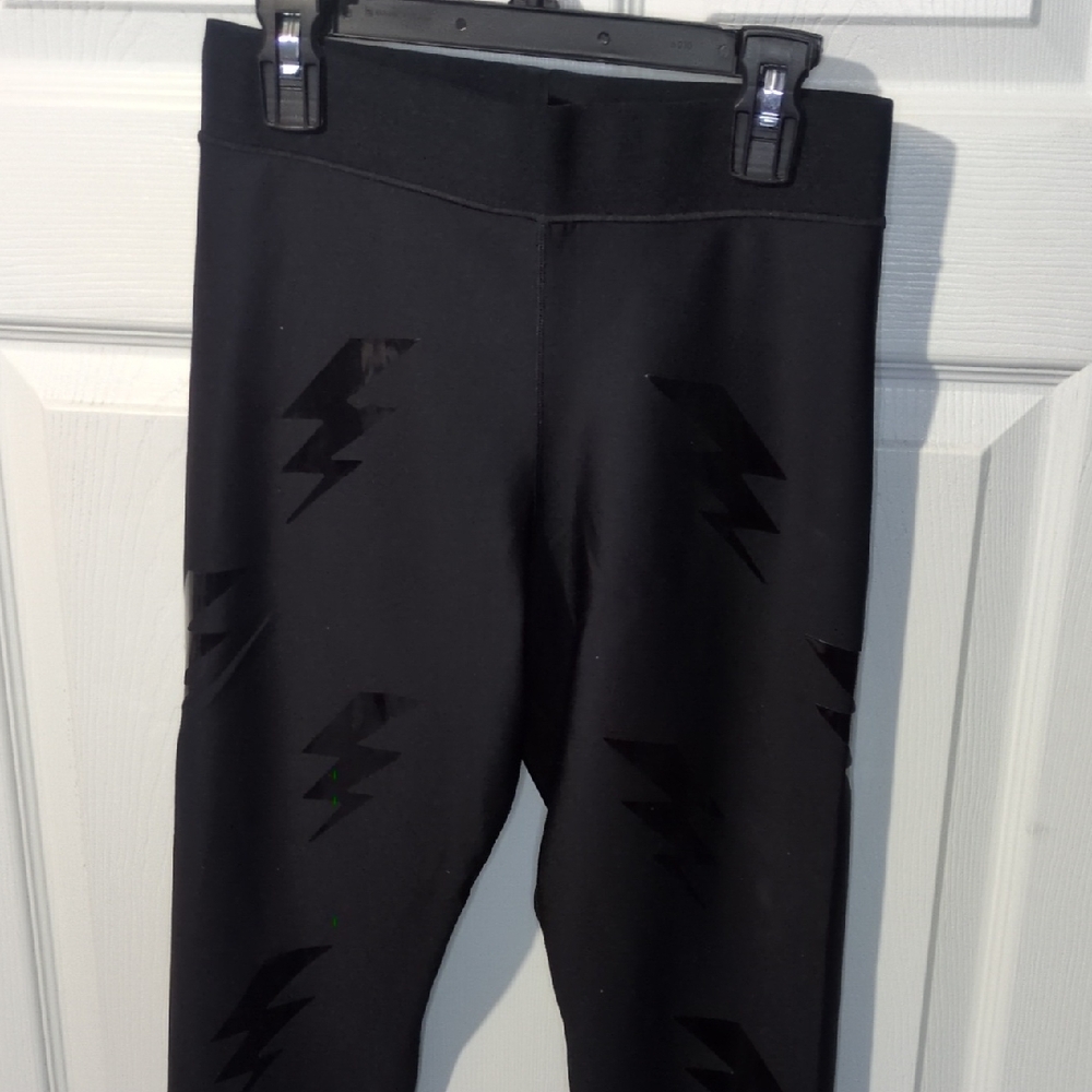 Ultracor Kids Black Bolt Leggings Size Large NWOT